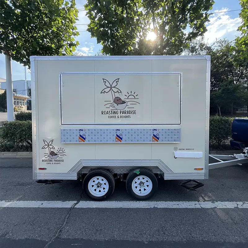 Commerciële mobiele aanhangwagen met volledige keuken