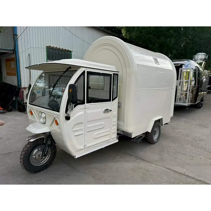 Elektrische mobiele voedselkar met drie wielen