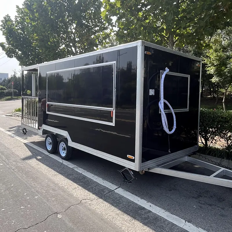 Gegalvaniseerde stalen vierkante voedselaanhangwagen