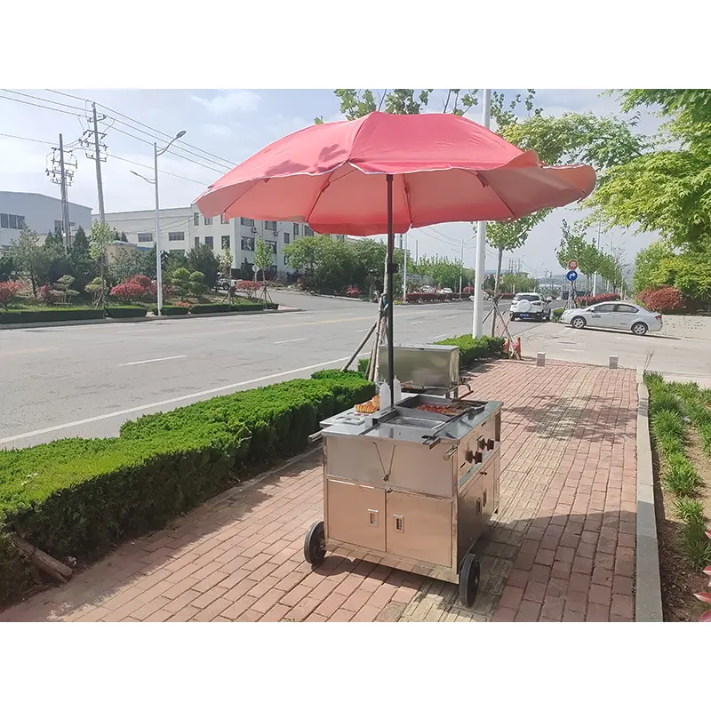 Hotdog-paraplu-duwwagen