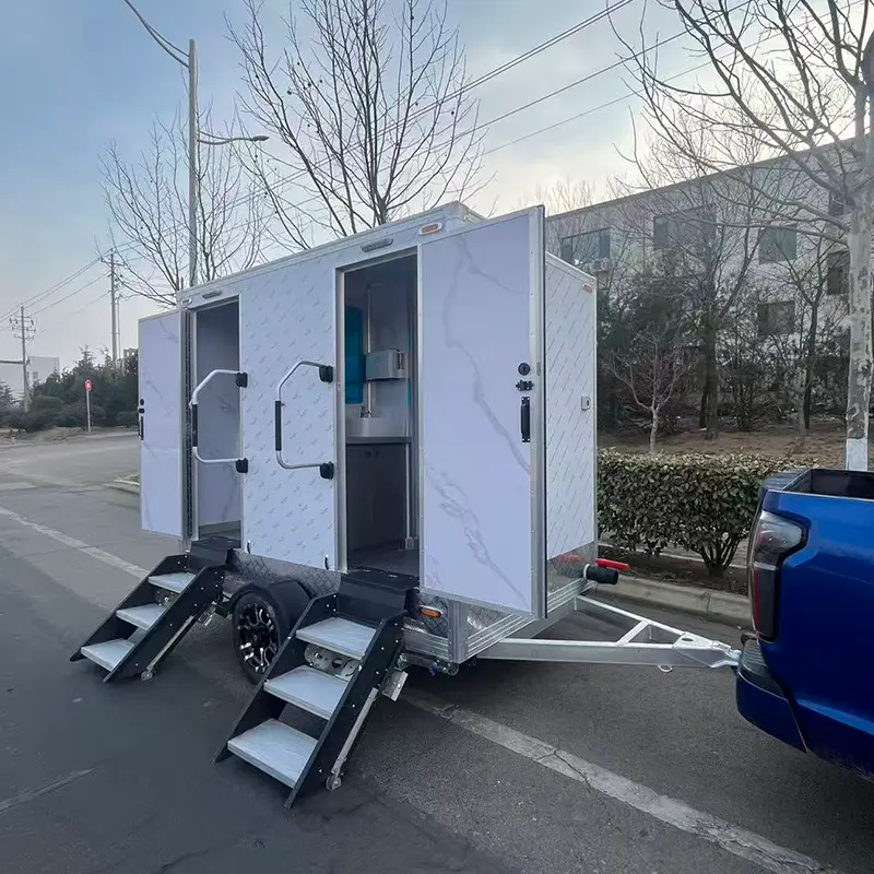 Draagbare toiletwagen met twee stations